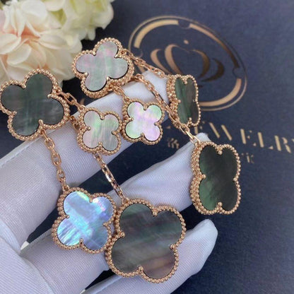 [Amore Jewels]CLOVER EARRINGS DARK MOP 4 MOTIFS ROSE GOLD