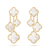 [Amore Jewels]CLOVER EARRINGS WHITE MOP 4 MOTIFS GOLD