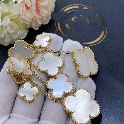 [Amore Jewels]CLOVER EARRINGS WHITE MOP 4 MOTIFS GOLD
