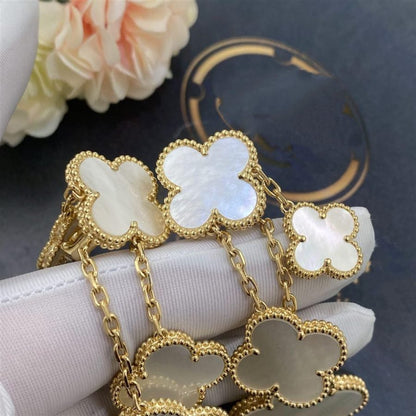 [Amore Jewels]CLOVER EARRINGS WHITE MOP 4 MOTIFS GOLD