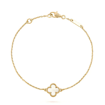 [Amore Jewels]CLOVER WHITE MOP SINGLE FLOWER BRACELET