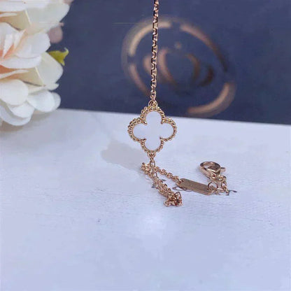 [Amore Jewels]CLOVER WHITE MOP SINGLE FLOWER BRACELET