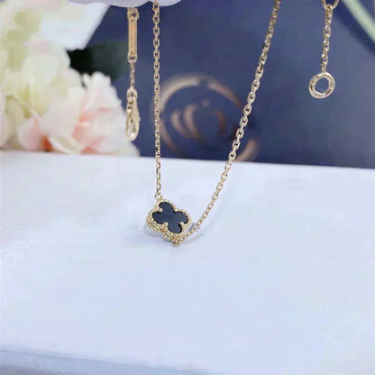 [Amore Jewels]CLOVER ONYX SINGLE FLOWER BRACELET
