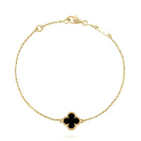 [Amore Jewels]CLOVER ONYX SINGLE FLOWER BRACELET