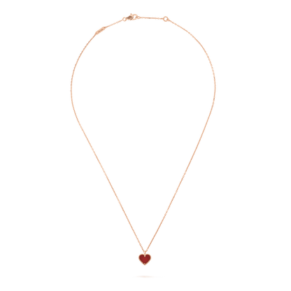 [Amore Jewels]SWEET CLOVER CARNELIAN HEART NECKLACE