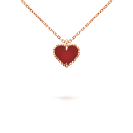 [Amore Jewels]SWEET CLOVER CARNELIAN HEART NECKLACE