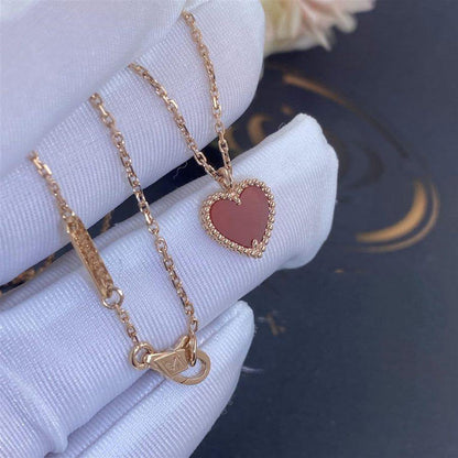 [Amore Jewels]SWEET CLOVER CARNELIAN HEART NECKLACE