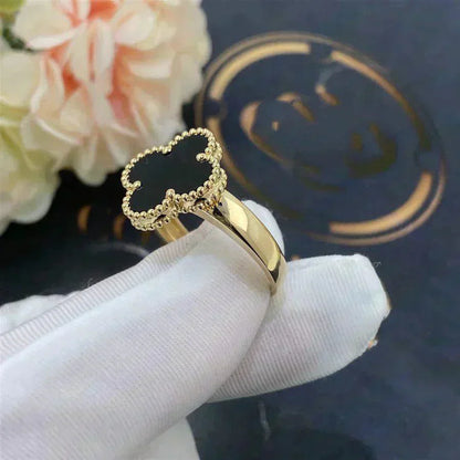 [Amore Jewels]CLOVER ONYX RING