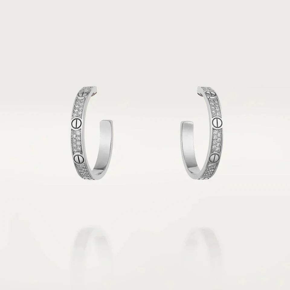 [LEGEND]LOVE DIAMOND SILVER HOOP EARRINGS