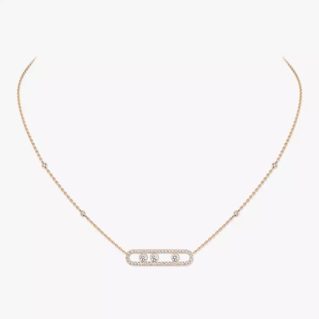 [Amore Jewels] Move Pave_ Rose Gold Diamond Necklace