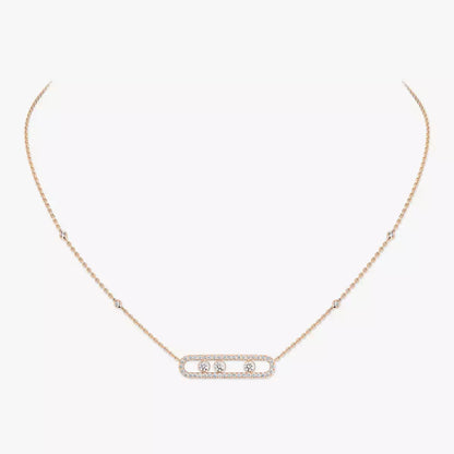 [Amore Jewels] Move Pave_ Rose Gold Diamond Necklace
