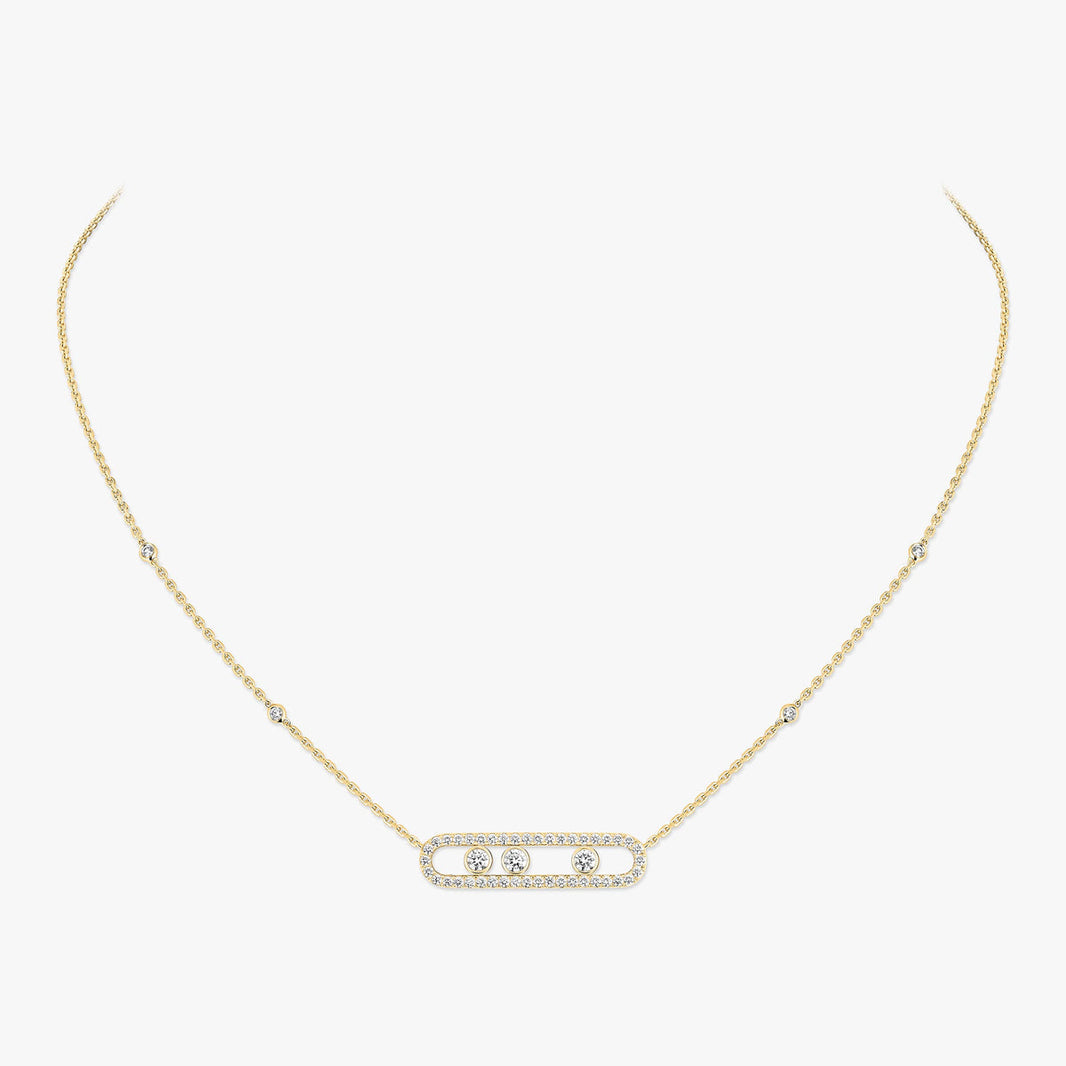 [Amore Jewels] Move Pave_ Rose Gold Diamond Necklace