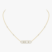 [Amore Jewels] Move Pave_ Rose Gold Diamond Necklace