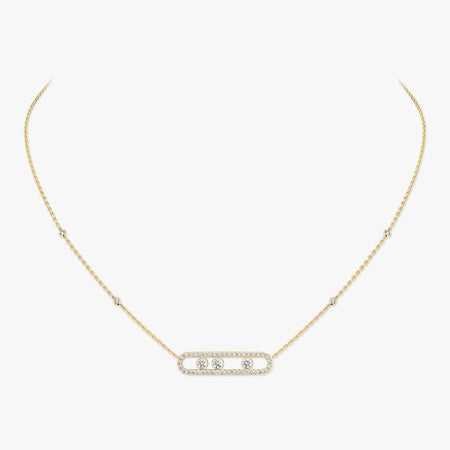 [Amore Jewels] Move Pave_ Rose Gold Diamond Necklace