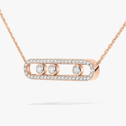 [Amore Jewels] Move Pave_ Rose Gold Diamond Necklace