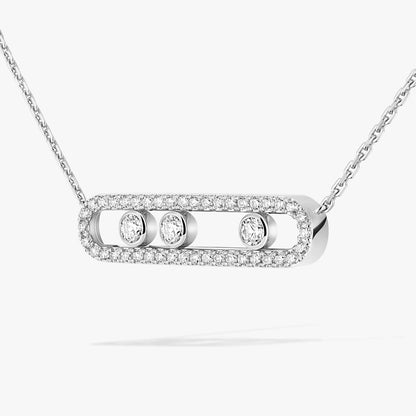 [Amore Jewels] Move Pave_ Rose Gold Diamond Necklace