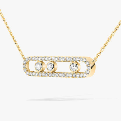 [Amore Jewels] Move Pave_ Rose Gold Diamond Necklace