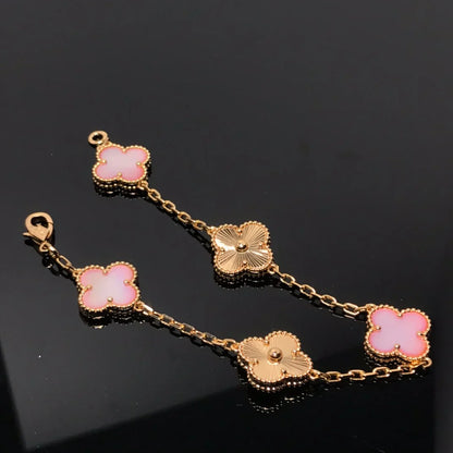 [Amore Jewels] CLOVER 5 MOTIFS  PINK MOP BRACELET COLLECTION
