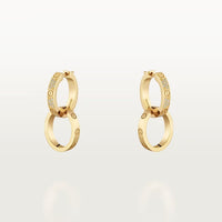 [Amore Jewels]LOVE 3.3MM DANGLE HALF DIAMOND EARRINGS