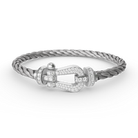 [Amore Jewels]FORCE LARGE HORSESHOE FULL DIAMOND BRACELET SILVER