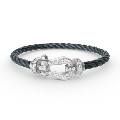 [Amore Jewels]FORCE LARGE HORSESHOE FULL DIAMOND BRACELET SILVER