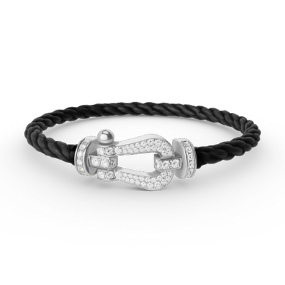 [Amore Jewels]FORCE LARGE HORSESHOE FULL DIAMOND BRACELET SILVER